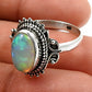 925 Sterling Silver Natural Opal Gemstone Ethnic Ring Size 8