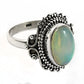 Solid 925 Sterling Silver Natural Opal Gemstone Ring Size 6