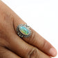 925 Sterling Silver Natural Opal Gemstone Handmade Ring Size 7