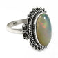 Solid 925 Sterling Silver Natural Opal Gemstone Ring Size 8