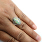 925 Sterling Silver Natural Opal Gemstone Ethnic Ring Size 9