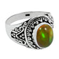 925 Sterling Silver Natural Opal Gemstone Handmade Ring Size 6