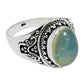Solid 925 Sterling Silver Natural Opal Gemstone Ring Size 9