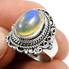 925 Sterling Silver Natural Opal Gemstone Ethnic Ring Size 7