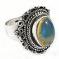 925 Sterling Silver Natural Opal Gemstone Ethnic Ring Size 7