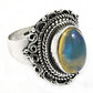 925 Sterling Silver Natural Opal Gemstone Ethnic Ring Size 7