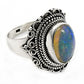925 Sterling Silver Natural Opal Gemstone Ring Size 7.5