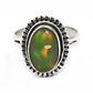 Real 925 Sterling Silver Natural Opal Gemstone Ethnic Ring Size 6