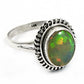 Solid 925 Sterling Silver Natural Opal Gemstone Ethnic Ring Size 9