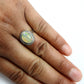 Solid 925 Sterling Silver Natural Opal Gemstone Ethnic Ring Size 9
