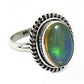 Real 925 Sterling Silver Natural Opal Gemstone Handmade Ring Size 6