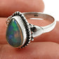 925 Sterling Silver Natural Opal Gemstone Ring Size 9