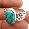 Gift For Woman 925 Silver Natural Turquoise Statement Bohemian Ring Q1