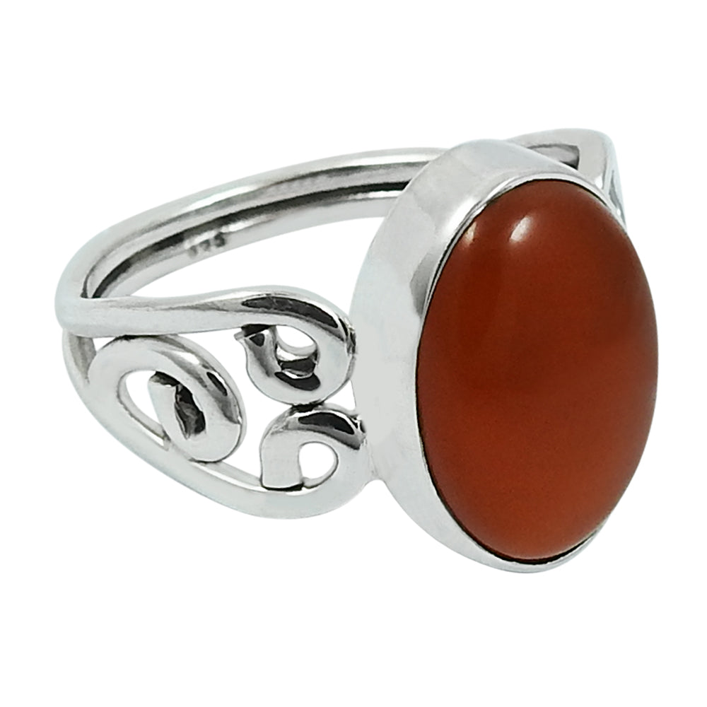 Gift For Her 925 Silver Natural Carnelian Gemstone Charming Handmade Ring