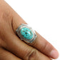 Women Gift Solid 925 Silver Natural Turquoise Elegant Statement Ring D7