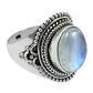 Sterling Silver Natural Rainbow Moonstone Tribal Statement Wedding New Ring