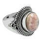 Gift For Her Natural Rhodochrosite Statement Ring 925 Sterling Silver S25
