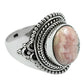 Gift For Her Natural Rhodochrosite Statement Ring 925 Sterling Silver S25
