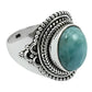 Natural Larimar Gemstone Solitaire Tribal Blue Ring 925 Silver M16