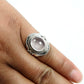 Rose Quartz Gemstone Vintage Statement Mother Ring 925 Sterling Silver