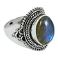 Natural Labradorite Gemstone Metaphysical Ring 925 Silver For Women P16