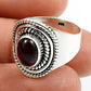 Natural Garnet Sterling Silver Cocktail Bohemian Best Friend Gift Ring