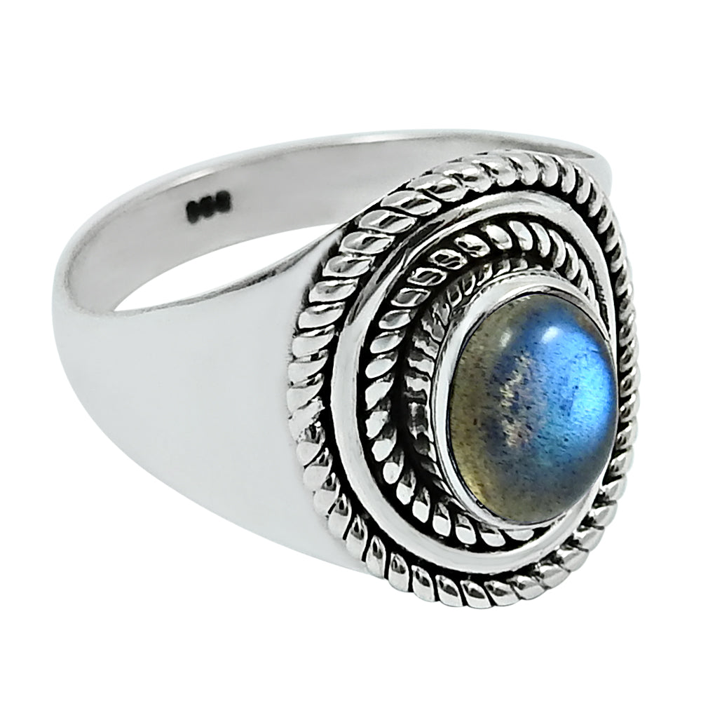 Gift For Her Labradorite Gemstone Jewelry 925 Sterling Silver Ring V11