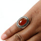 Oval Carnelian Stone Bezel Bohemian Cocktail New Ring 925 Sterling Silver