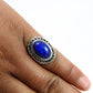 Oval Lapis Lazuli Gemstone 925 Solid Silver Boho New Solitaire Elegant Ring
