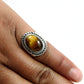 Oval Tiger Eye Gemstone Sterling Silver Wedding Statement Bohemian Ring