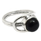 Natural Black Onyx Gemstone 925 Silver Solitaire Boho Ring For Women Y25