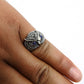 Natural Rainbow Moonstone Solitaire Owl Ring 925 Silver For Girls B32