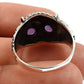 Gift Jewelry Owl Ring Natural Amethyst Gemstone 925 Sterling Silver N8