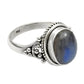 Labradorite Stone Engagement Bezel Cocktail Vintage Ring Sterling Silver