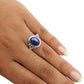Gift For Her Natural Lapis Lazuli Statement Bohemian Ring 925 Silver Q4