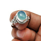 Natural Chalcedony Statement Tribal Ring 925 Silver For Girls T16