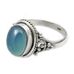 Natural Chalcedony Statement Tribal Ring 925 Silver For Girls T16