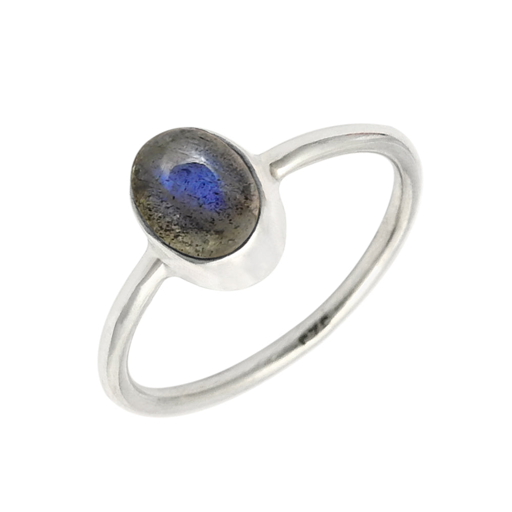 Natural Labradorite Cocktail Vintage Ring 925 Silver For Girls A2