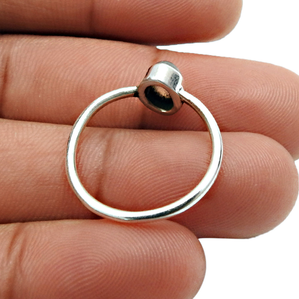 Natural Labradorite Cocktail Vintage Ring 925 Silver For Girls A2
