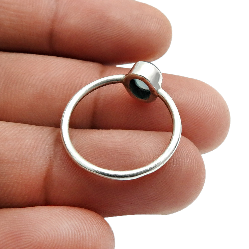 Natural Chalcedony 925 Sterling Silver Ethnic Mother Boho Statement Ring