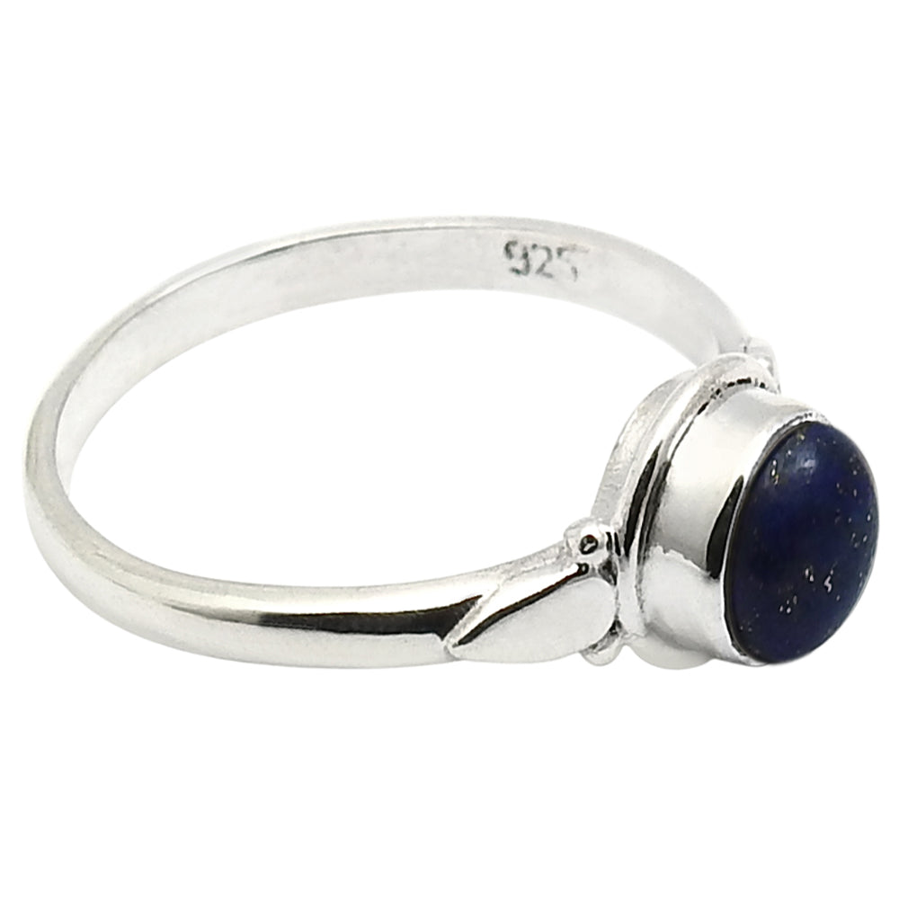 Natural Lapis Lazuli Art Deco Tribal Bezel Statement Ring 925 Sterling Silver