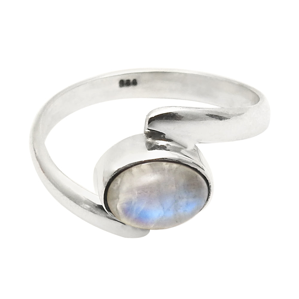Rainbow Moonstone Ring 925 Sterling Silver Jewelry Gift For Her E80