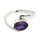 Sterling Silver Natural Amethyst Boho Bohemian Cocktail Bezel Birthday Ring