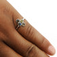 Natural Labradorite Gemstone Solitaire Vintage Ring 925 Silver T7