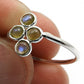 Natural Labradorite Gemstone Solitaire Vintage Ring 925 Silver T7