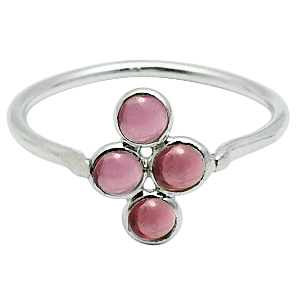 Natural Garnet Gemstone Cocktail Tribal Red Ring 925 Sterling Silver O12