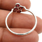 Natural Garnet Gemstone Cocktail Tribal Red Ring 925 Sterling Silver O12