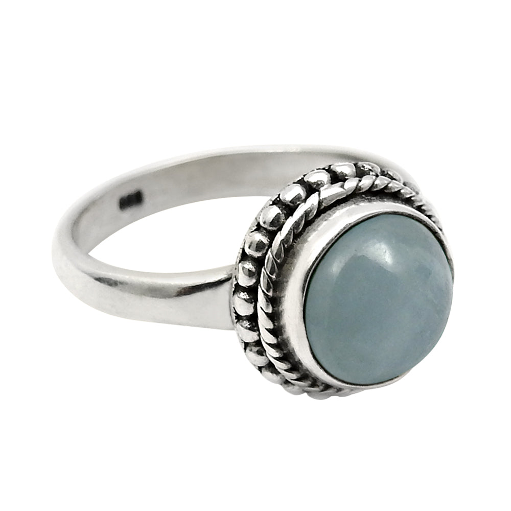 Aquamarine Gemstone Ring 925 Sterling Silver Traditional Jewelry