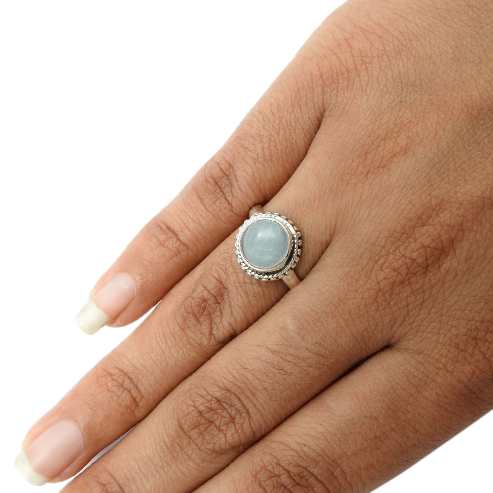 Aquamarine Gemstone Ring 925 Sterling Silver Traditional Jewelry