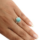Turquoise Gemstone Mother Tribal Statement Sisters Day Ring Sterling Silver